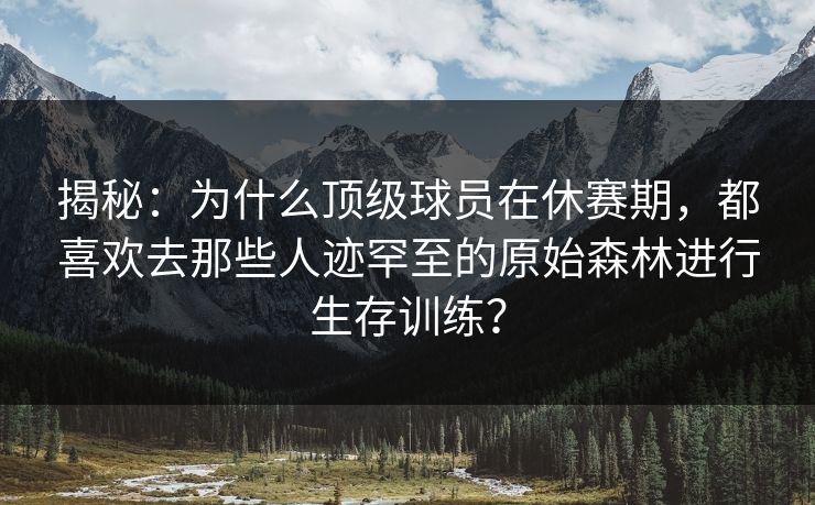 揭秘：为什么顶级球员在休赛期，都喜欢去那些人迹罕至的原始森林进行生存训练？