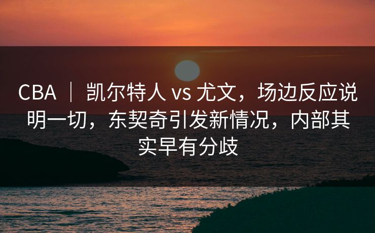 CBA ｜ 凯尔特人 vs 尤文，场边反应说明一切，东契奇引发新情况，内部其实早有分歧